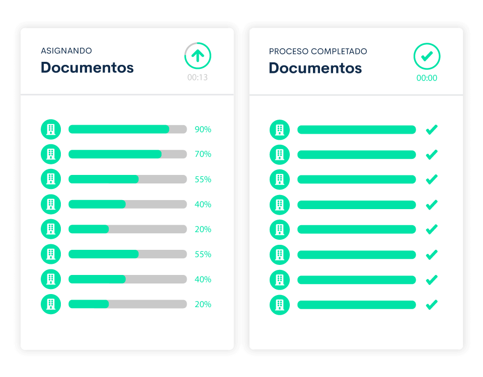 Con la función de asignar automáticamente podrás enviar en pocos segundos nóminas a todas tus empresas.