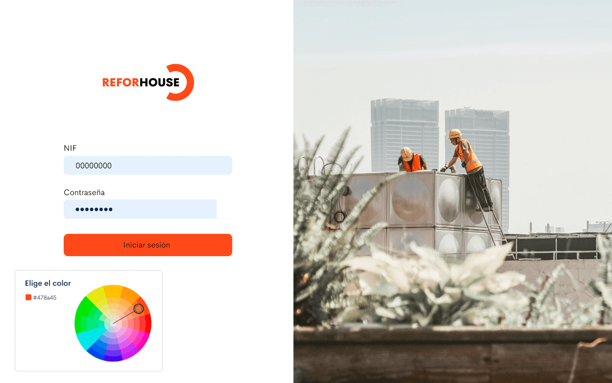 Con Bilky podrás personalizar tu propio portal empresa con la imagen de tu marca: añade tu logotipo, colores y demás características. 