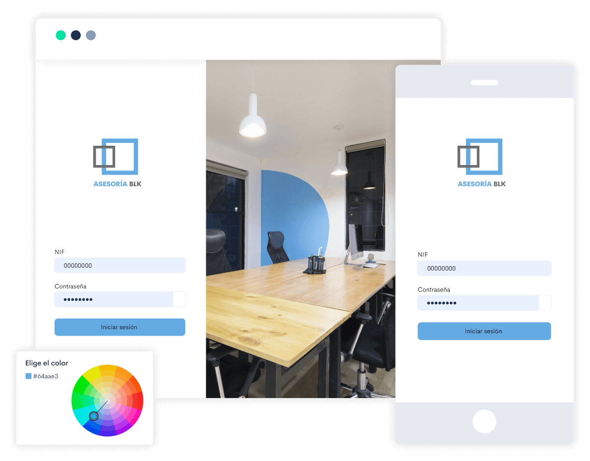 Personaliza tu portal con la imagen de tu marca: añade logotipo, imágenes y colores. Además, personaliza los mensajes de los emails.